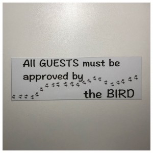All Guests Approved Bird Sign Budgee Parrot Foot Prints Hanging or Plaque Pet    302242353189